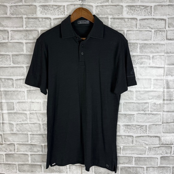 G/FORE Other - G/FORE Mens Black Slub Texture Golf Polo Shirt Pelican Hill Logo LARGE Stretch
